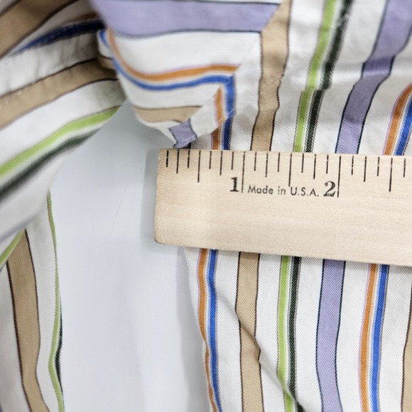 Etro Shirt Mens‎ 39 Button Up Casual Preppy Striped Long Sleeve Milano Italy - Picture 5 of 10